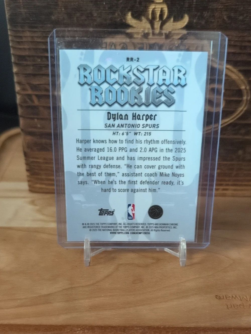 2025-26 Bowman Chrome Dylan Harper Rockstar Rookies Rookie Card Spurs